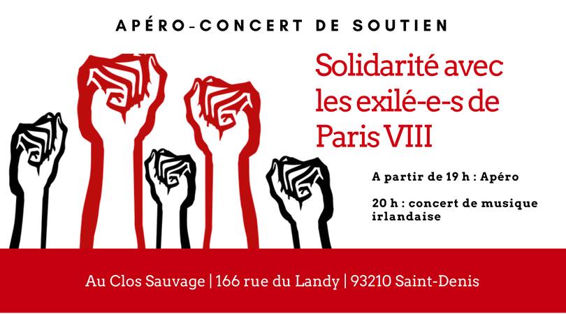 Apéro-concert de soutien aux exilées de Paris 8